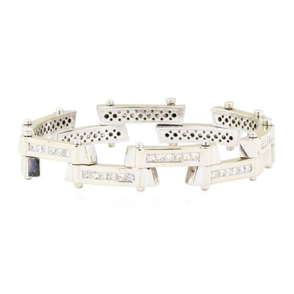 7.75 ctw Diamond Staggered Bar Bracelet - 18KT White Gold