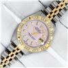 Image 2 : Rolex Ladies 26 2T Pink MOP Baguette 18K YG Diamond Bezel Serviced And Polished