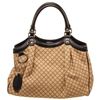 Image 1 : Gucci Brown Canvas Leather Sukey Medium Tote Bag