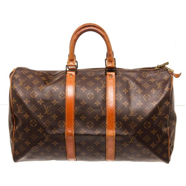 Louis Vuitton Brown Monogram Keepall 45cm Travel Bag