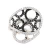 Image 2 : 1.17 ctw Black and White Diamond Ring - 18KT White Gold