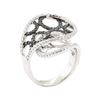 Image 4 : 1.17 ctw Black and White Diamond Ring - 18KT White Gold