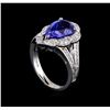 Image 4 : 3.68 ctw Tanzanite and Diamond Ring - 14KT White Gold