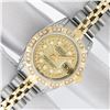 Image 2 : Rolex Ladies 2 Tone Champagne Diamond Lugs & Pyramid Oyster Perpetual Datejust W