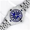 Image 2 : Rolex Ladies Stainless Steel Diamond Lugs Royal Blue String VVS Diamond Datejust