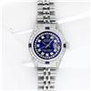 Image 3 : Rolex Ladies Stainless Steel Diamond Lugs Royal Blue String VVS Diamond Datejust