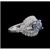 Image 1 : 18KT White Gold 1.37 ctw Tanzanite and Diamond Ring