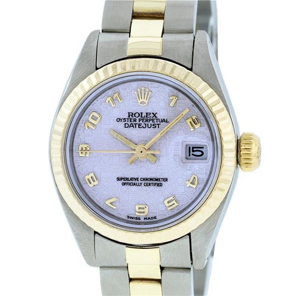 Rolex Ladies 2 Tone Yellow Gold & Stainless Steel Cream Jubilee Datejust Wristwa