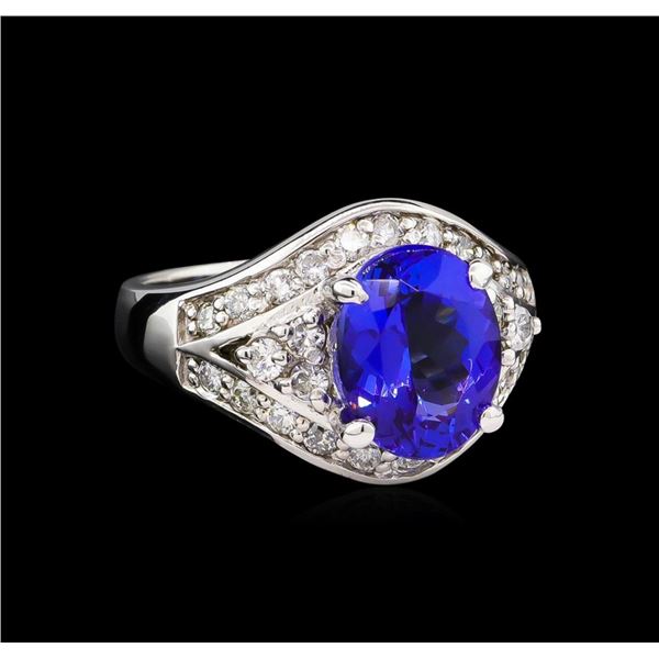 14KT White Gold 3.28 ctw Tanzanite and Diamond Ring