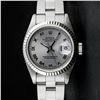 Image 3 : Rolex Ladies Stainless Steel Slate Grey 26MM Oyster Band Datejust Wristwatch