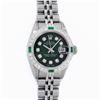 Image 2 : Rolex Ladies Stainless Steel Green Diamond & Emerald 26MM Datejust Wristwatch