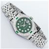 Image 3 : Rolex Ladies Stainless Steel Green Diamond & Emerald 26MM Datejust Wristwatch