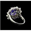 Image 3 : 3.90 ctw Tanzanite and Diamond Ring - 14KT White Gold