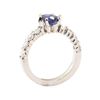 Image 4 : 2.10 ctw Blue Sapphire And Diamond Ring - 14KT White Gold
