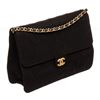 Image 2 : Chanel Black Lambskin Leather Chain Half Flap Shoulder Bag