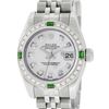 Image 1 : Rolex New Style Ladies 26 Mother Of Pearl Diamond And Emerald Datejust Oyster Pe