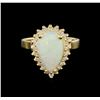 Image 2 : 1.00 ctw Opal and Diamond Ring - 14KT Yellow Gold