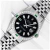 Image 2 : Rolex Mens Stainless Steel Black Baguette Emerald Diamond 36MM Datejust Wristwat