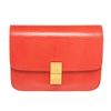 Image 1 : Celine Orange Lizard Skin Leather Medium Box Shoulder Bag