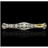 Image 2 : 18KT White Gold 0.60 ctw Sapphire and Diamond Brooch
