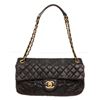 Image 1 : Chanel Black Leather Single Flap Shoulder Handbag