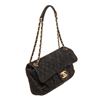 Image 2 : Chanel Black Leather Single Flap Shoulder Handbag