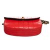 Image 5 : Chanel Red Lambskin Leather Stripe Round Flap Bag