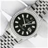 Image 2 : Rolex Mens Stainless Steel Black Baguette Diamond 36MM Datejust Wristwatch