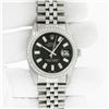 Image 3 : Rolex Mens Stainless Steel Black Baguette Diamond 36MM Datejust Wristwatch