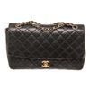 Image 1 : Chanel Black Leather Medium Single Flap Shoulder Bag