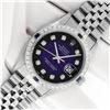 Image 3 : Rolex Mens Stainless Steel Blue Vignette Diamond & Sapphire Datejust Wristwatch