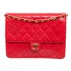 Image 1 : Chanel Red Lambskin Half Flap Shoulder Bag