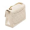 Image 3 : Chanel White Leather Mini Square Flap Shoulder Bag