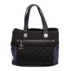 Image 1 : Chanel Black Blue Nylon Rue Cambon Large Shopping Tote Bag