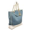 Image 2 : Chanel Blue Denim Canvas Chain Tote Bag