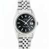 Image 2 : Rolex Mens Stainless Steel Black Index 36mm Oyster Perpetual Datejust Wristwatch