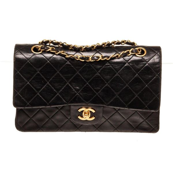 Chanel Black Caviar Leather Classic Double Flap Shoulder Bag