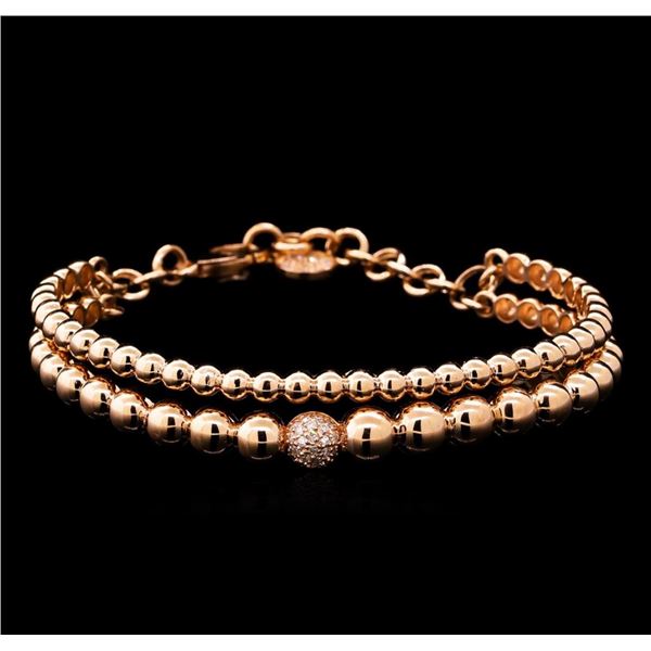 0.28 ctw Diamond Bangle Bracelet - 14KT Rose Gold