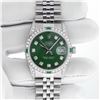 Image 3 : Rolex Mens Stainless Steel Diamond Lugs Green Diamond & Emerald Datejust Wristwa