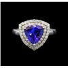 Image 2 : 14KT White Gold 2.09 ctw Tanzanite and Diamond Ring