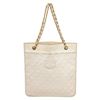 Image 1 : Chanel White Vintage CC Flat Chain Shoulder Bag