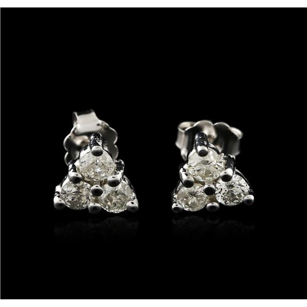 14KT White Gold 0.80 ctw Diamond Earrings