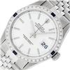 Image 2 : Rolex Mens Stainless Steel Silver Index Diamond & Sapphire 36MM Datejust Wristwa