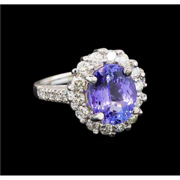 14KT White Gold 3.82 ctw Tanzanite and Diamond Ring