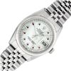 Image 2 : Rolex Mens Stainless Steel Mother Of Pearl Diamond & Ruby Datejust Wristwatch
