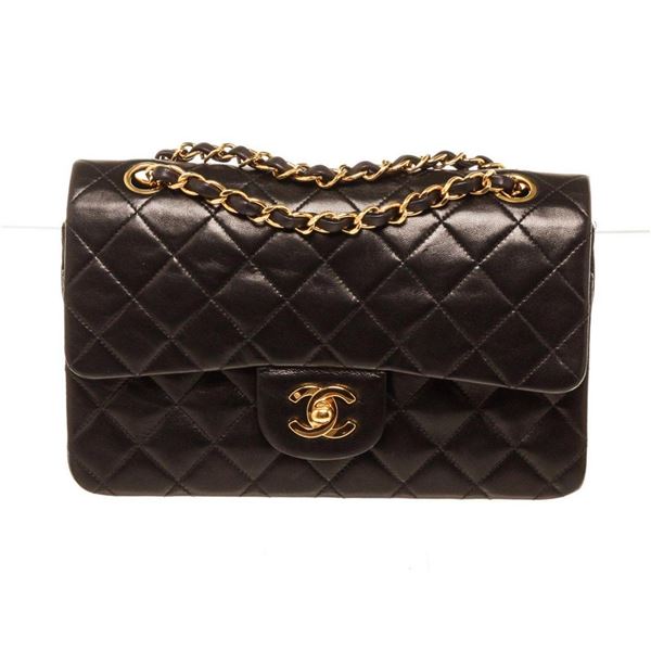 Chanel Black Lambskin Flap Shoulder Bag