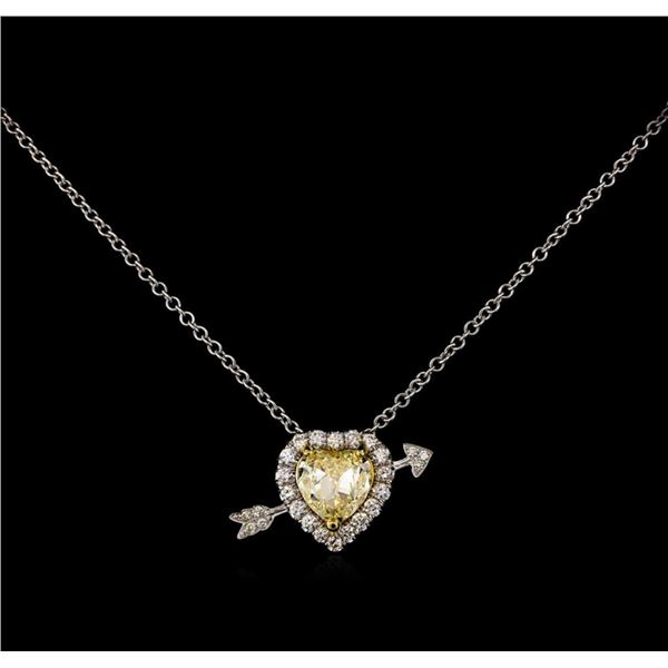 18KT Two-Tone Gold 2.25 ctw Diamond Pendant With Chain