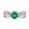 Image 2 : 0.78 ctw Emerald and Diamond Ring - 14KT White Gold