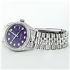 Image 5 : Rolex Mens Stainless Steel Purple Diamond 36MM Datejust Oyster Perpetual Wristwa