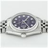 Image 7 : Rolex Mens Stainless Steel Purple Diamond 36MM Datejust Oyster Perpetual Wristwa